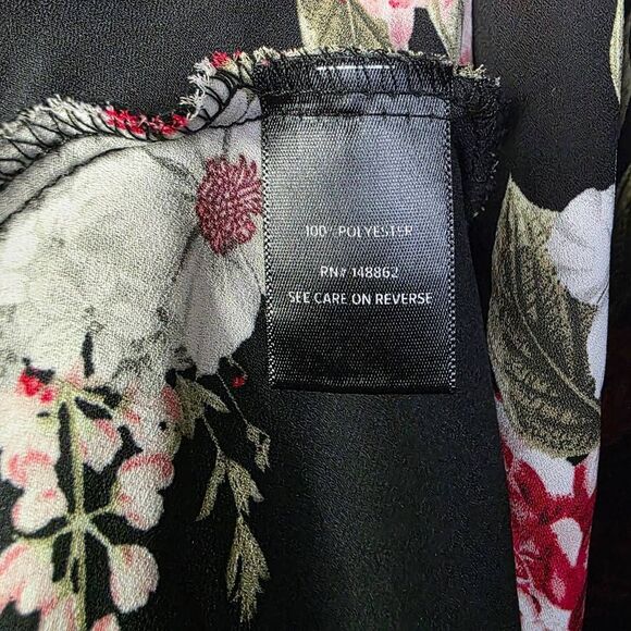 Torrid Black Floral High-Low Kimono Cardigan Size 2 - Picture 4 of 8